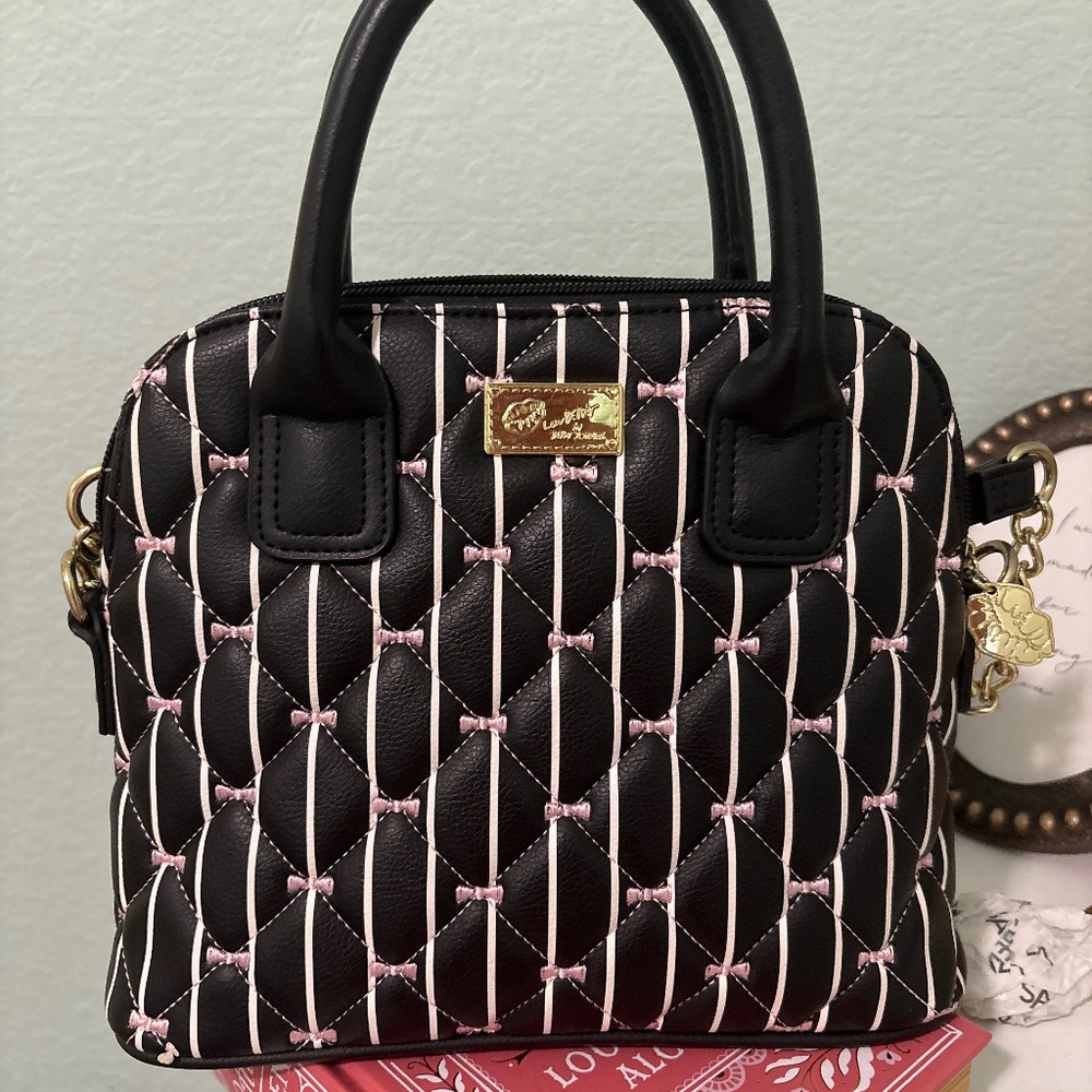 Luv Betsey purse - Black and pink heart pattern